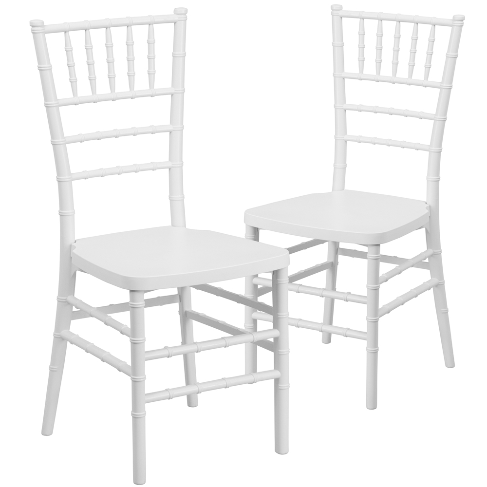 2 Pk. HERCULES PREMIUM Series White Resin Stacking Chiavari Chair. Picture 1
