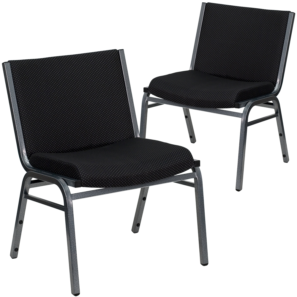2 Pk. HERCULES Series 1000 lb. Capacity Big and Tall Extra Wide Black Fabric Stack Chair. Picture 1