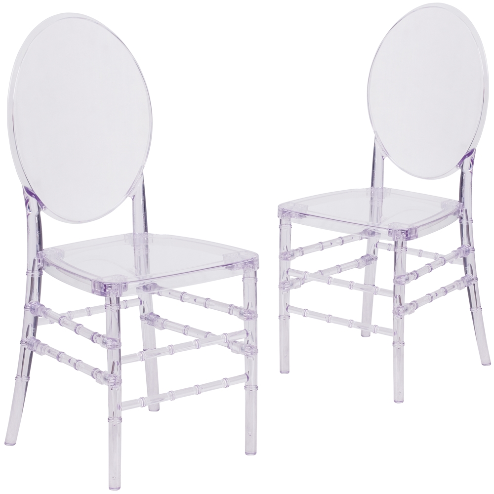 2 Pk. Flash Elegance Crystal Ice Stacking Florence Chair. Picture 1