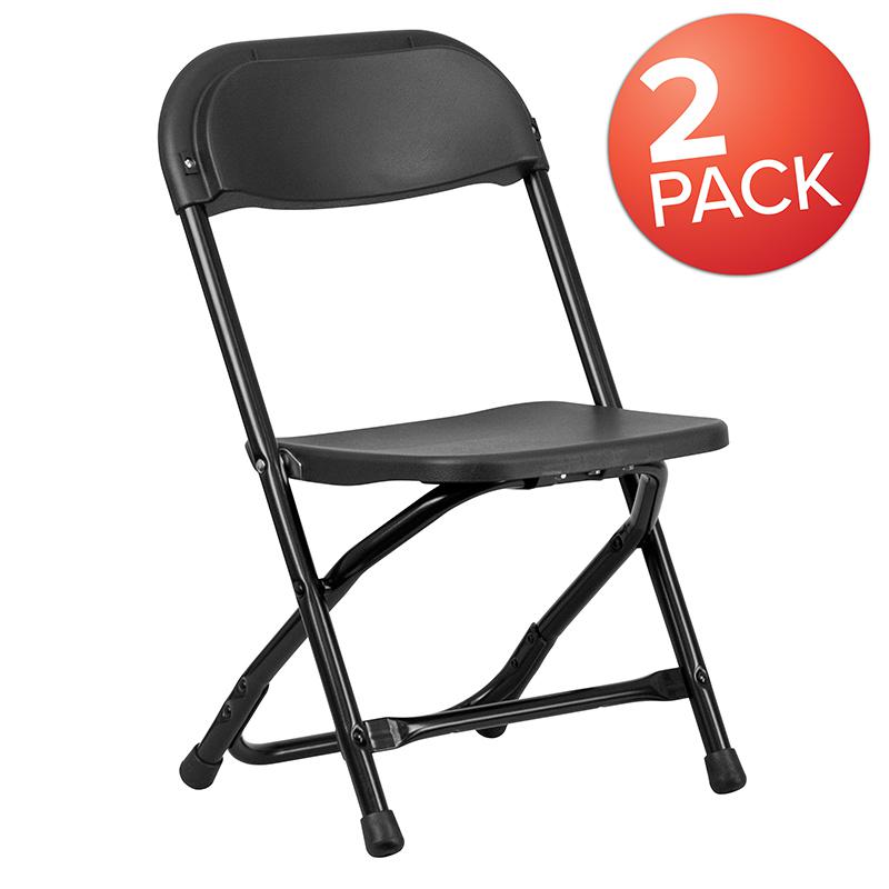 2 Pk. Kids Black Plastic Folding Chair. Picture 1