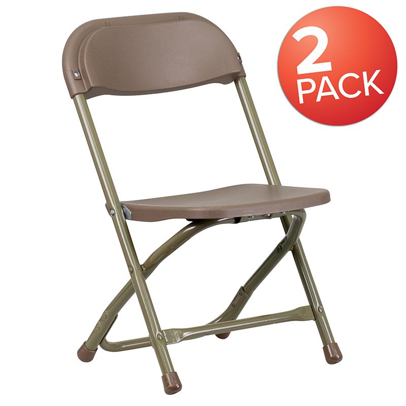 2 Pk. Kids Brown Plastic Folding Chair. The main picture.