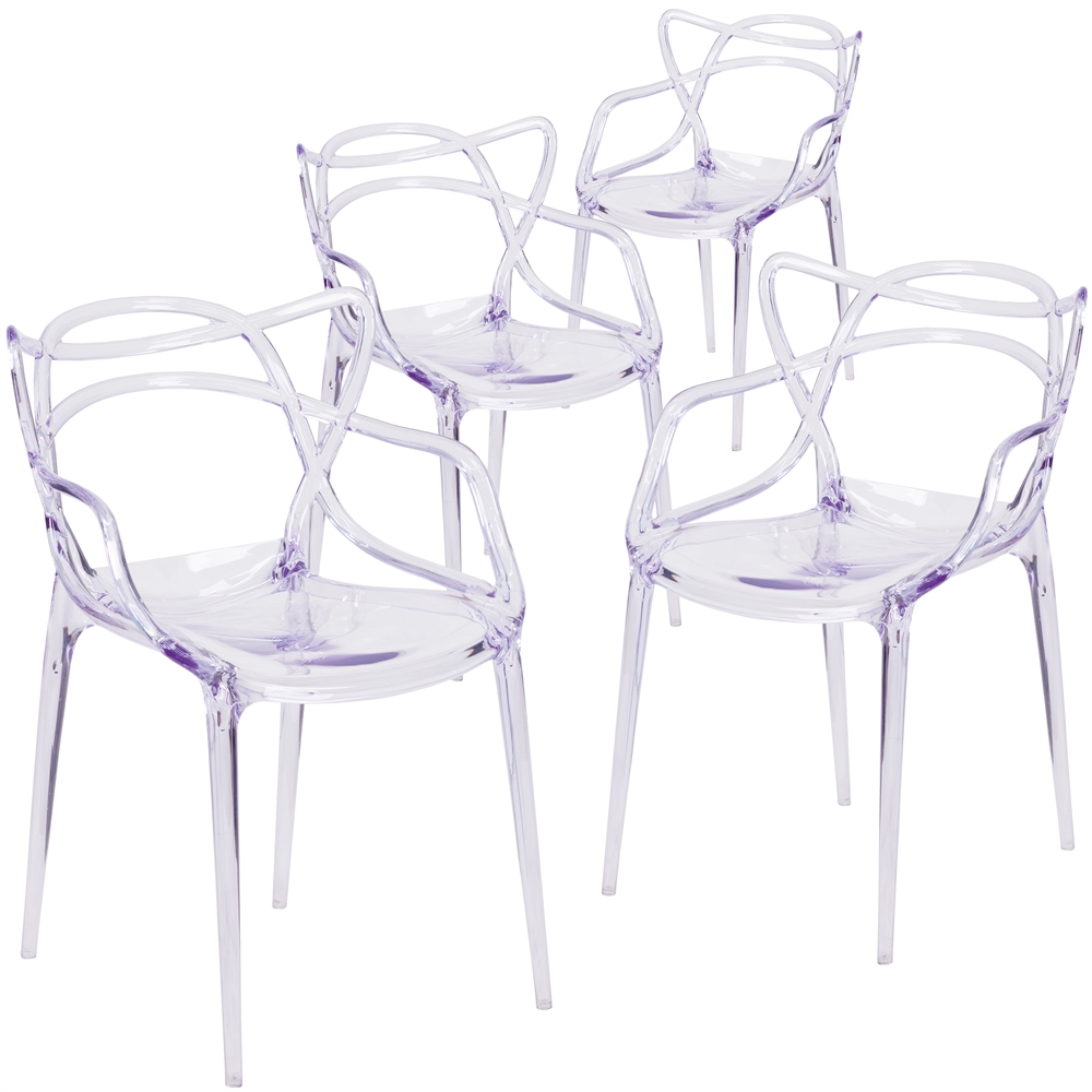 4 Pk. Nesting Series Transparent Stacking Side Chair. Picture 1