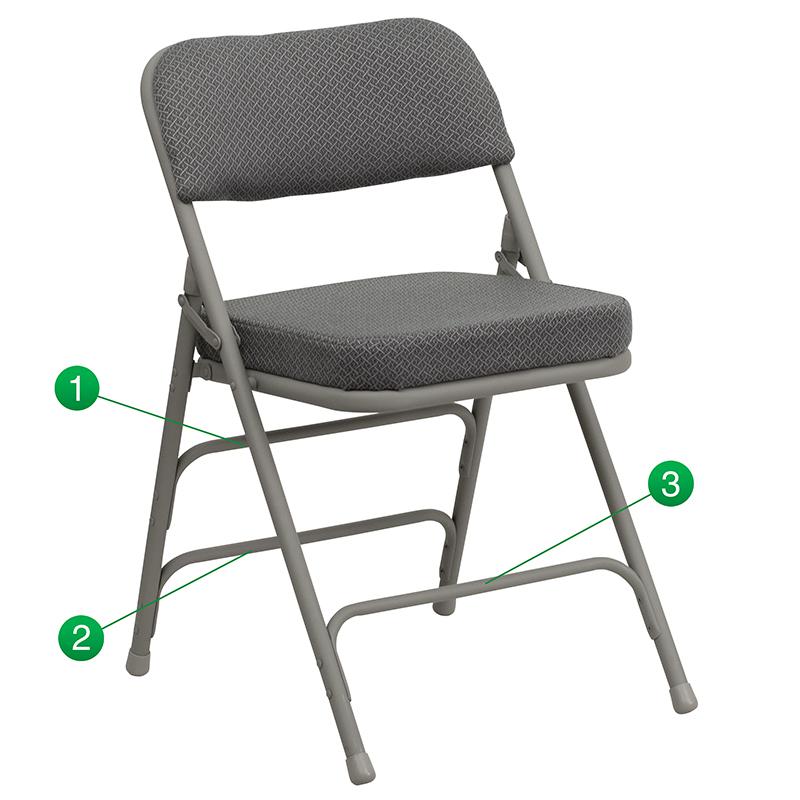 HERCULES Series Metal Folding Chairs with Padded Seats | Set of 4 Gray Metal Folding Chairs. Picture 5