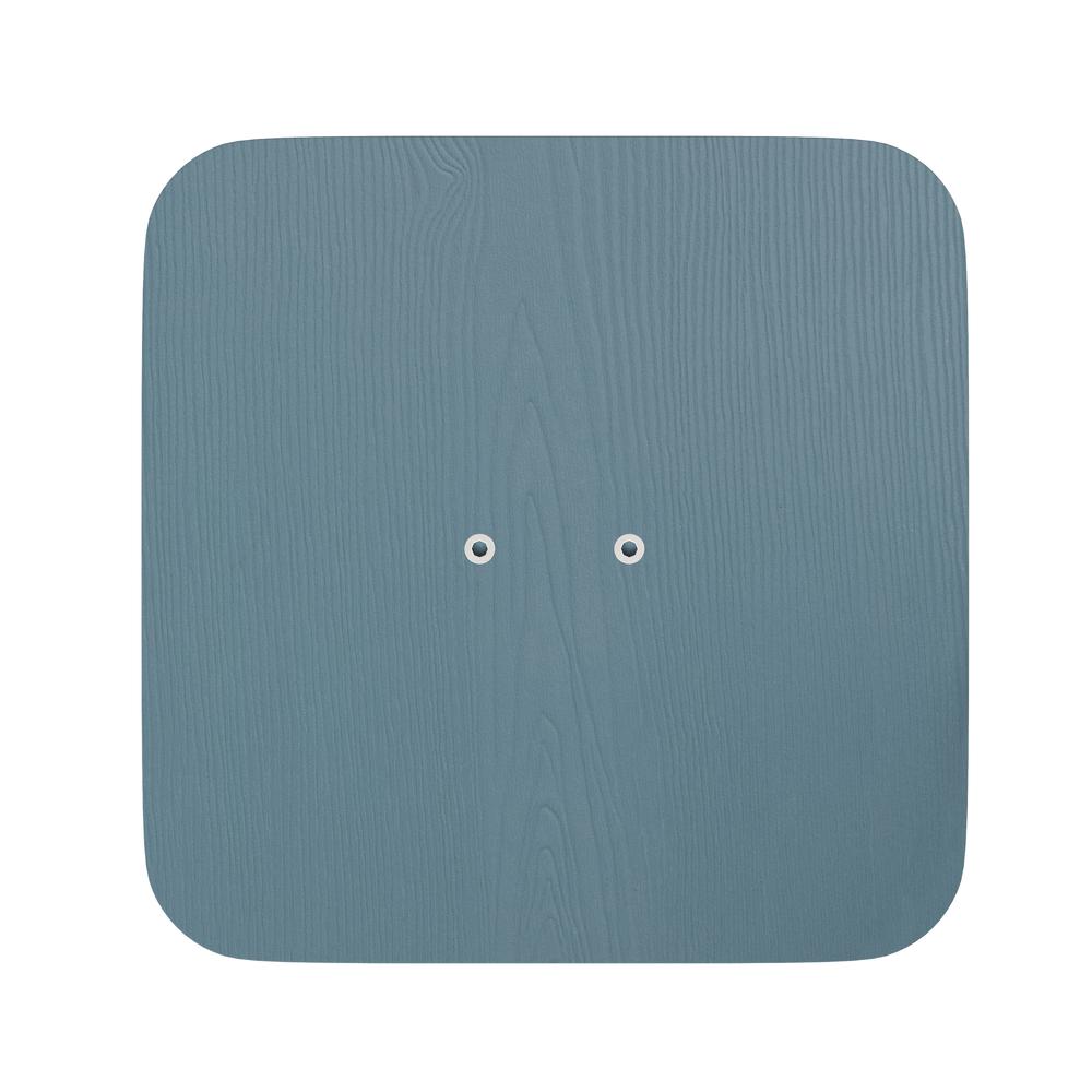 Perry Set of 4 Poly Resin Wood Seat with Rounded Edges for Colorful Metal Chairs and Stools in Teal-Blue. Picture 11