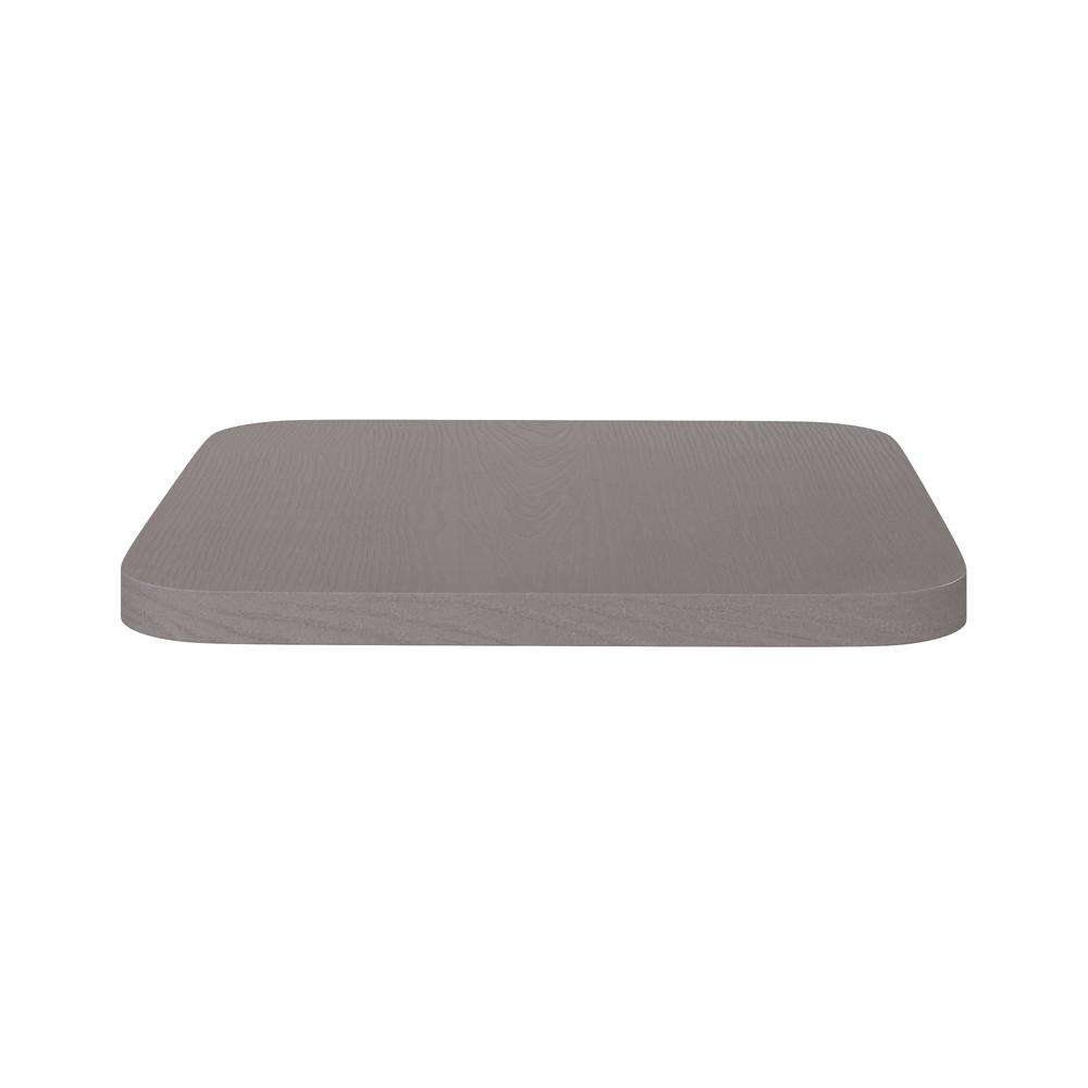 Perry Set of 4 Poly Resin Wood Seat with Rounded Edges for Colorful Metal Chairs and Stools in Gray. Picture 9