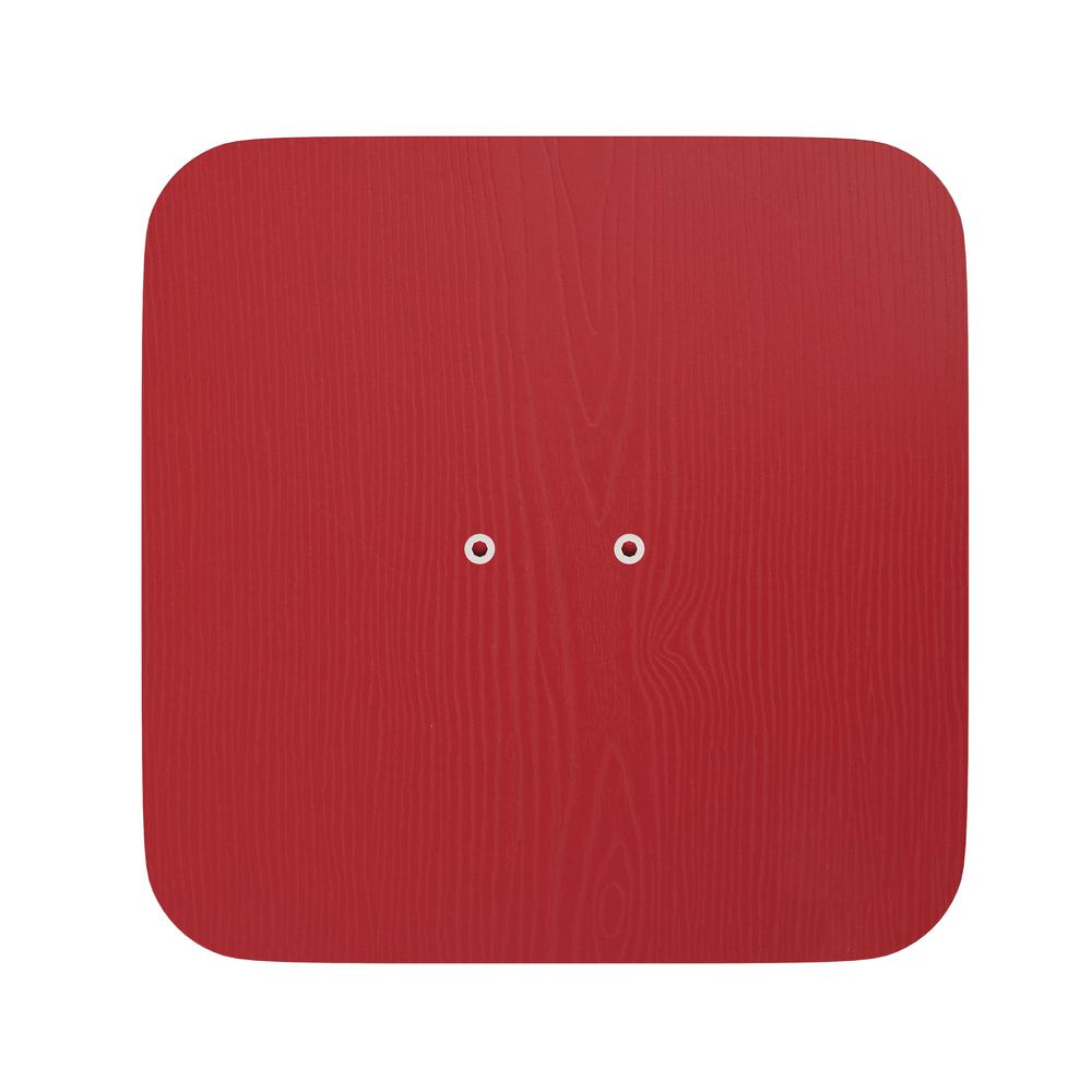 Perry Set of 4 Poly Resin Wood Seat with Rounded Edges for Colorful Metal Chairs and Stools in Red. Picture 11