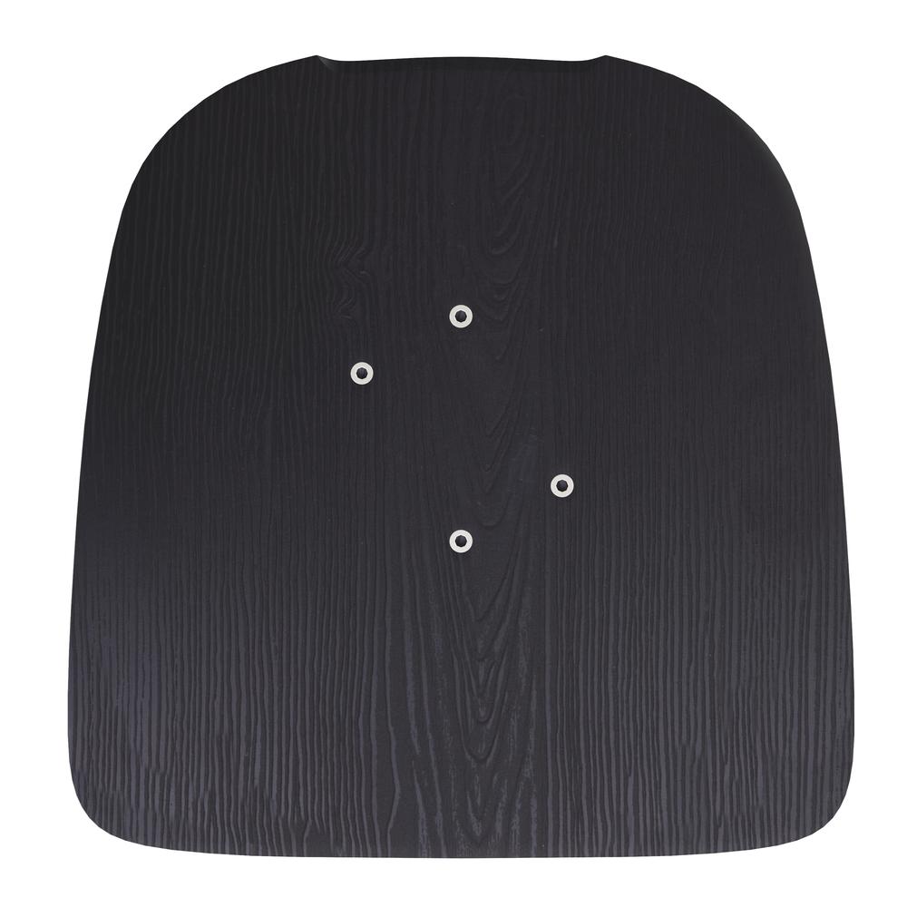 Perry Poly Resin Wood Square Seat with Rounded Edges for Colorful Metal Barstools in Black. Picture 5