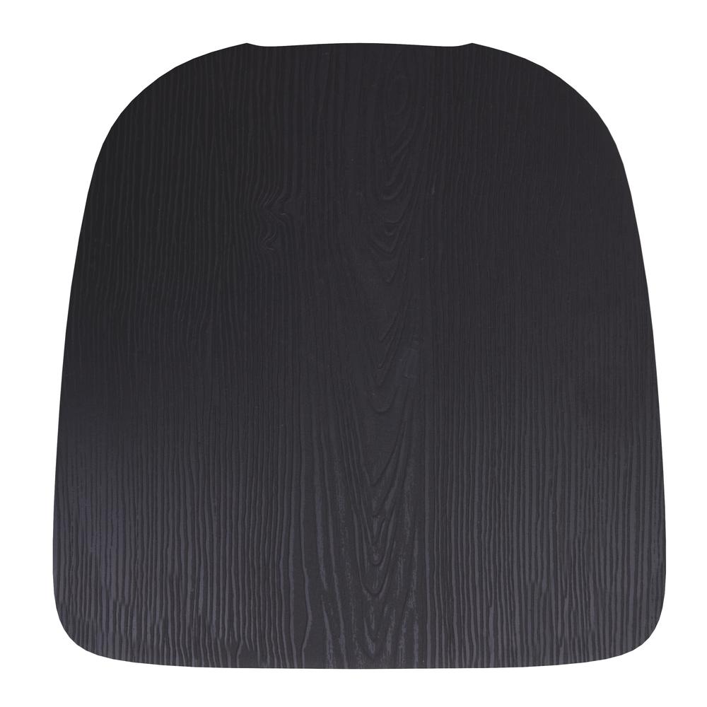 Perry Poly Resin Wood Square Seat with Rounded Edges for Colorful Metal Barstools in Black. Picture 2