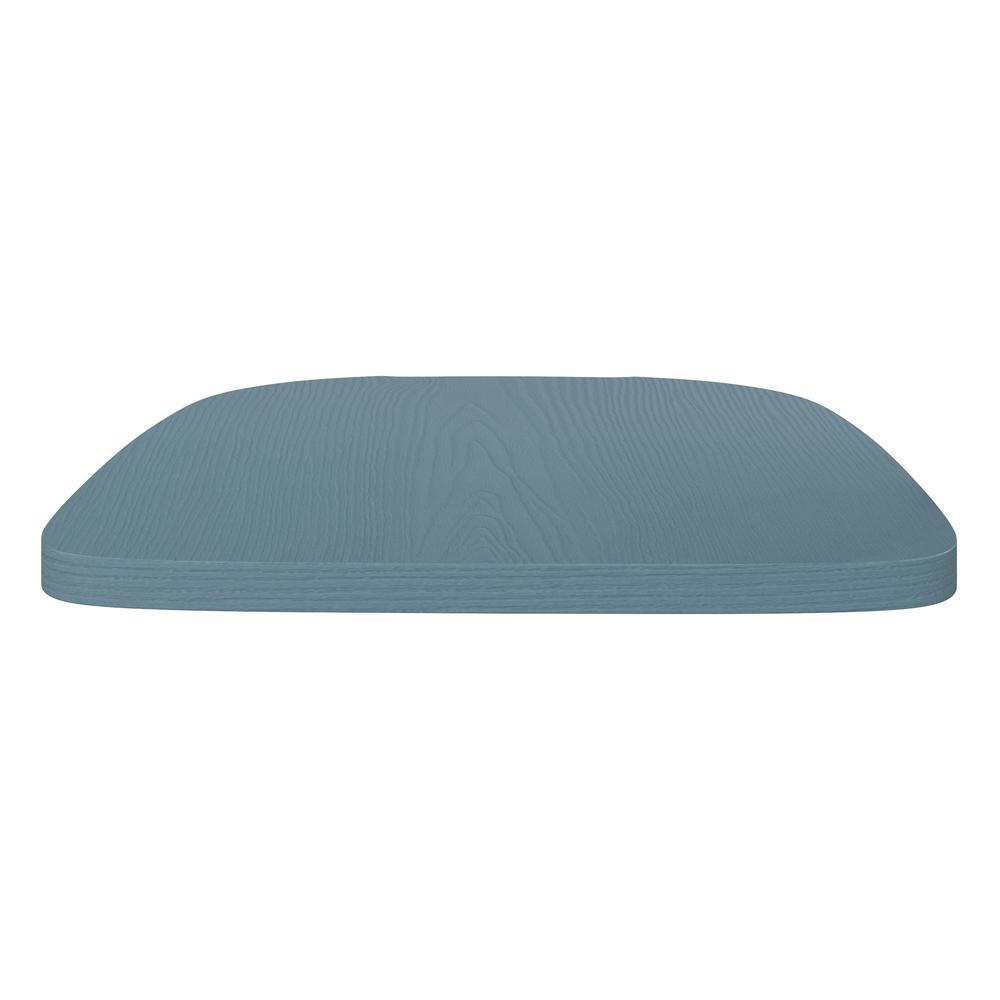 Perry Poly Resin Wood Square Seat with Rounded Edges for Colorful Metal Barstools in Teal-Blue. Picture 9