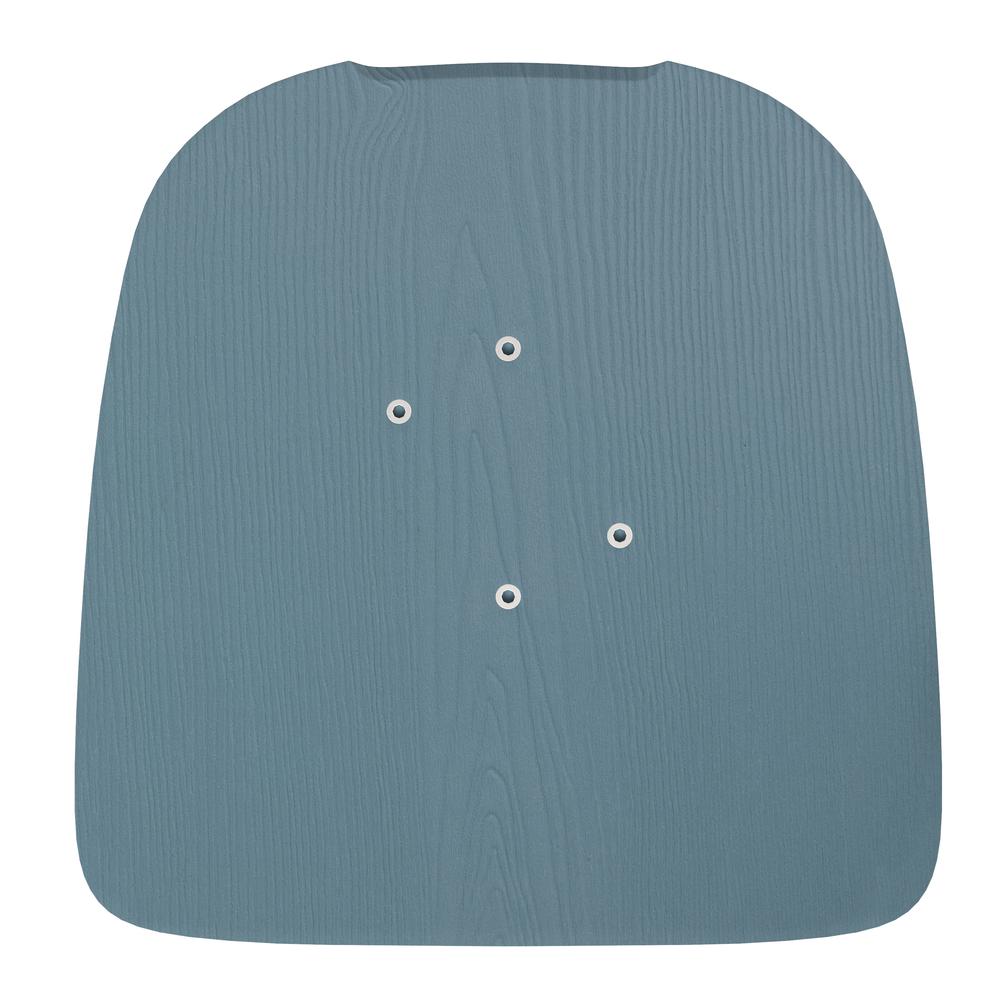 Perry Poly Resin Wood Square Seat with Rounded Edges for Colorful Metal Barstools in Teal-Blue. Picture 11