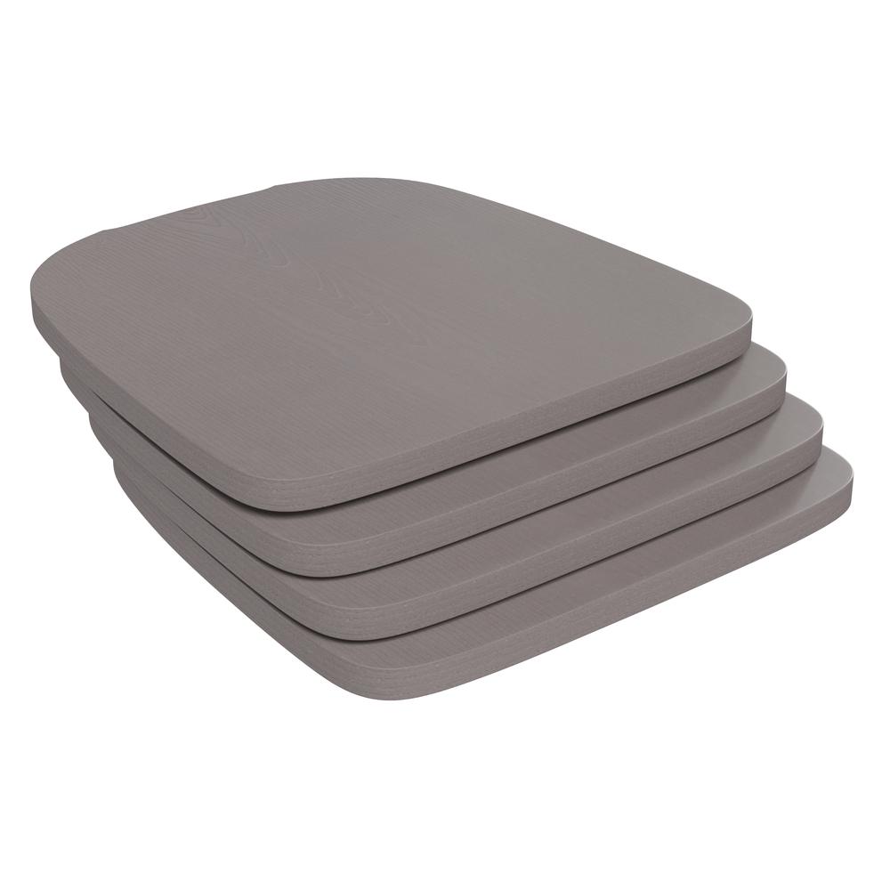 Perry Poly Resin Wood Square Seat with Rounded Edges for Colorful Metal Barstools in Gray. Picture 3