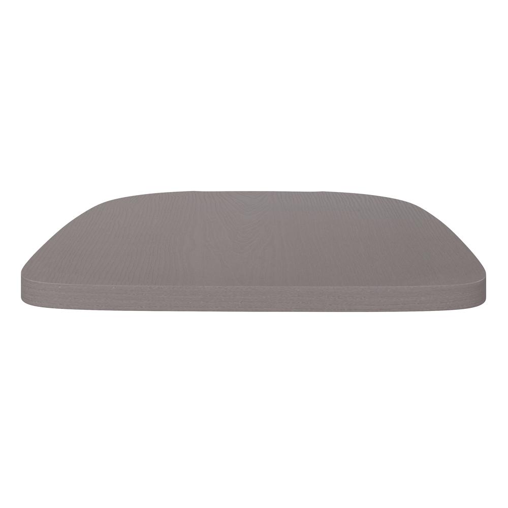 Perry Poly Resin Wood Square Seat with Rounded Edges for Colorful Metal Barstools in Gray. Picture 9