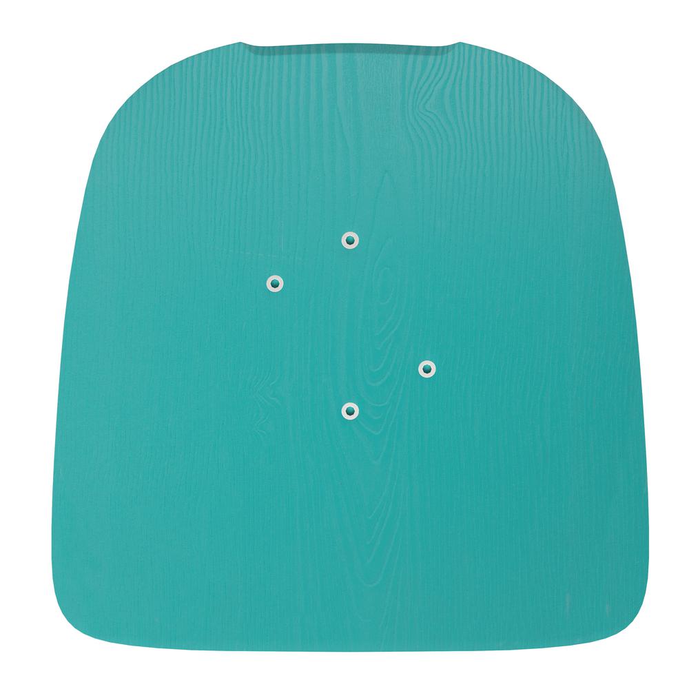 Perry Poly Resin Wood Square Seat with Rounded Edges for Colorful Metal Barstools in Mint. Picture 11