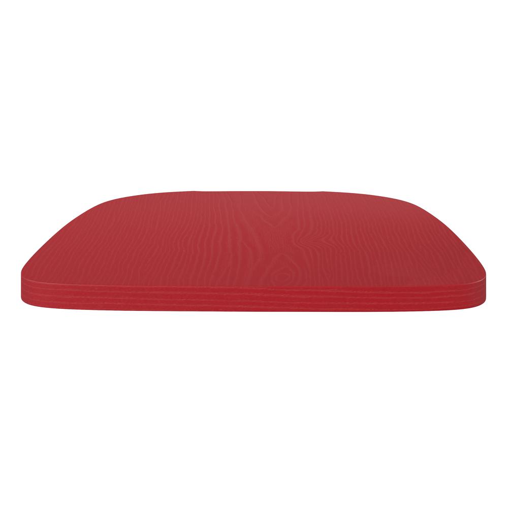 Perry Poly Resin Wood Square Seat with Rounded Edges for Colorful Metal Barstools in Red. Picture 9