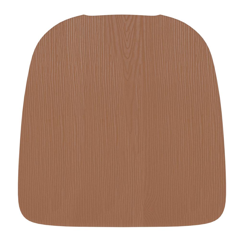 Perry Poly Resin Wood Square Seat with Rounded Edges for Colorful Metal Barstools in Teak. Picture 10