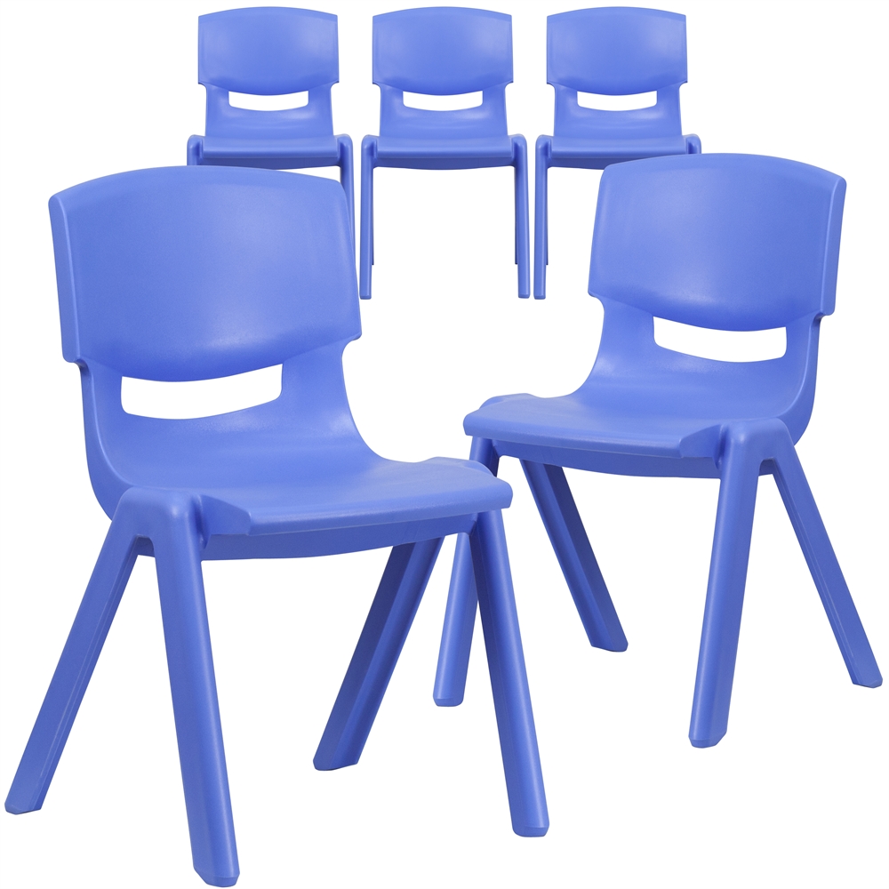 5 Pk. Blue Plastic Stackable School Chair with 15.5'' Seat Height. The main picture.