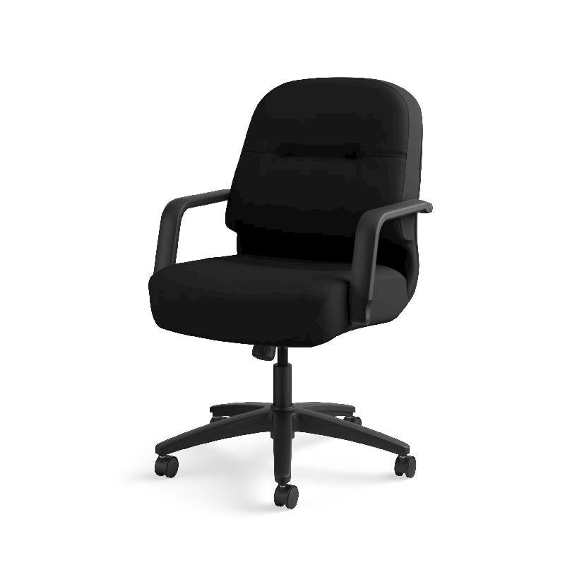 HON Pillow-Soft Mid-Back Task Chair | Center-Tilt, Tension, Lock | Fixed Arms | Black Fabric. Picture 14