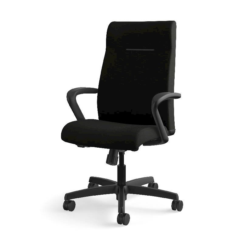 HON Ignition Executive High-Back Chair | Center-Tilt, Tension, Lock | Fixed Arms | Black Leather. Picture 14