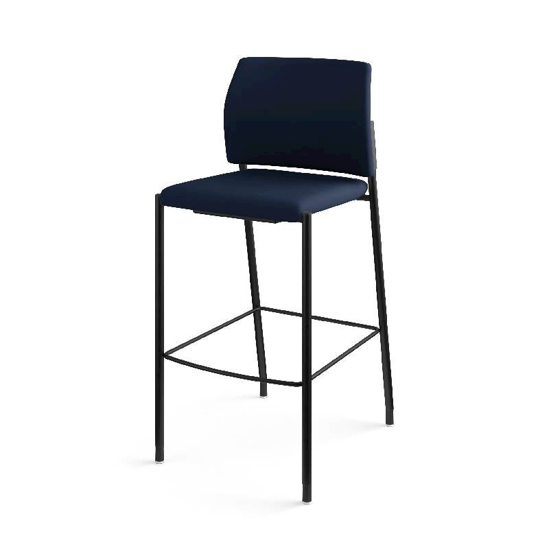 HON Accommodate Cafe Stool | Navy Fabric | Textured Black Frame | Armless. Picture 14