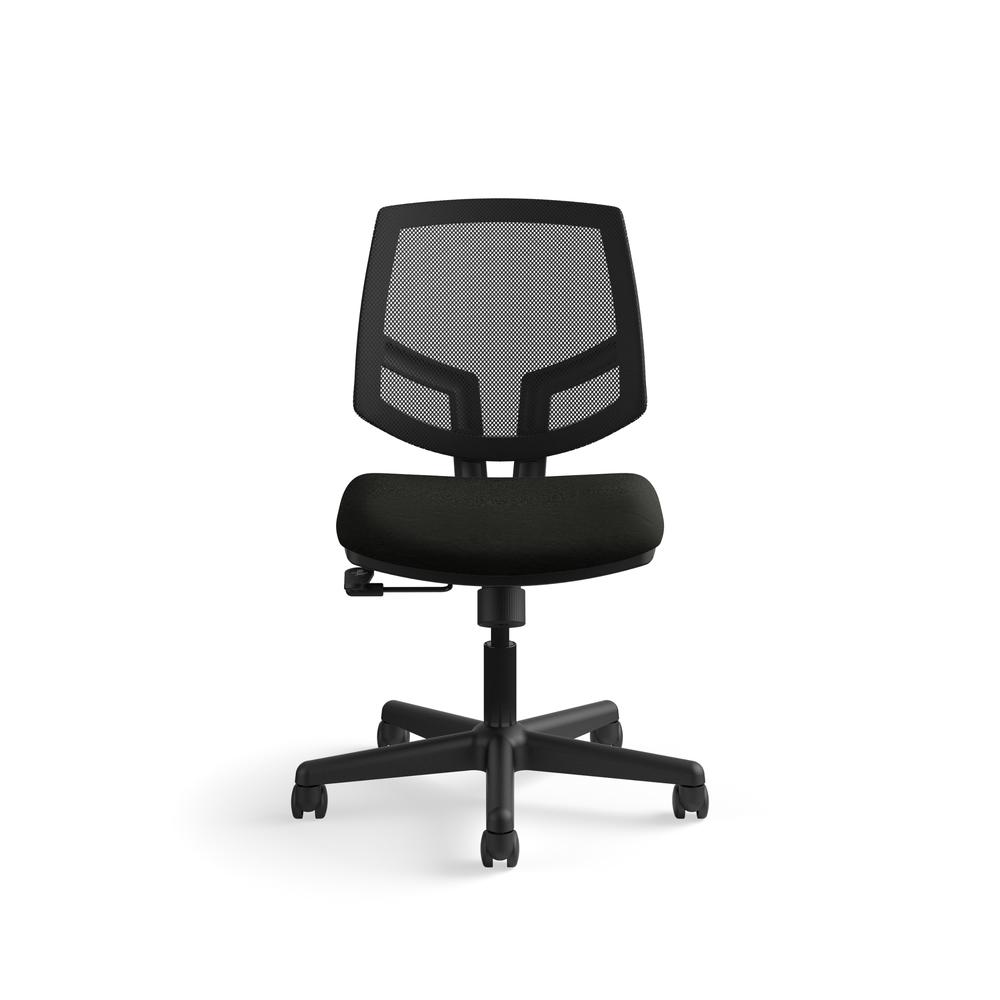 HON Volt Mesh Back Task Chair | Center-Tilt | Black SofThread Leather. The main picture.