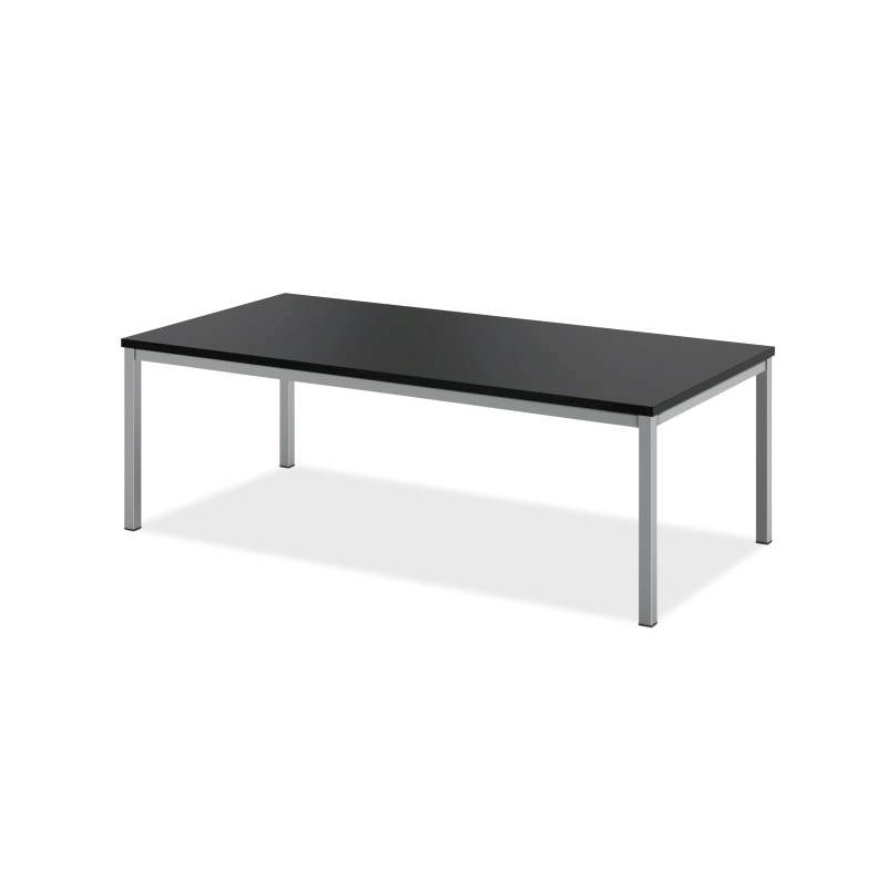 Metal Leg Coffee Table  Black Laminate  Silver Frame  48\u0026quot;W x 24\u0026quot;D