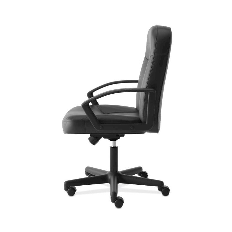 High-Back Executive Chair | Center-Tilt, Tension, Lock | Fixed Arms | Black SofThread Leather. Picture 2