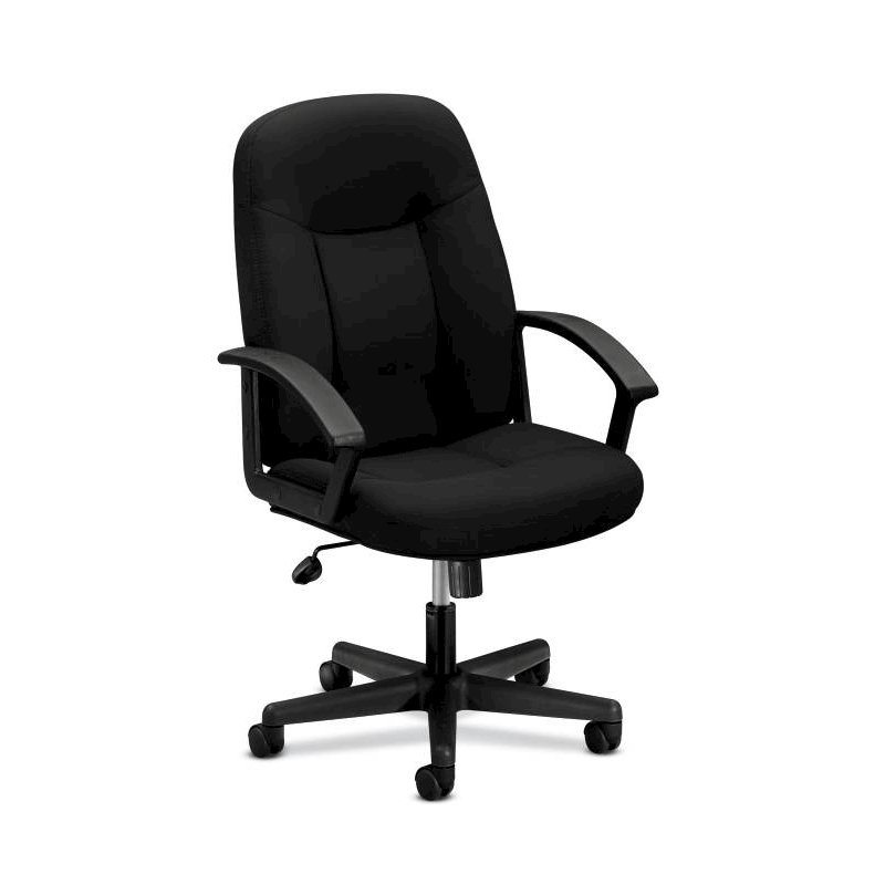HVL601 Executive High-Back Chair | Center-Tilt | Fixed Arms | Black Fabric. Picture 1