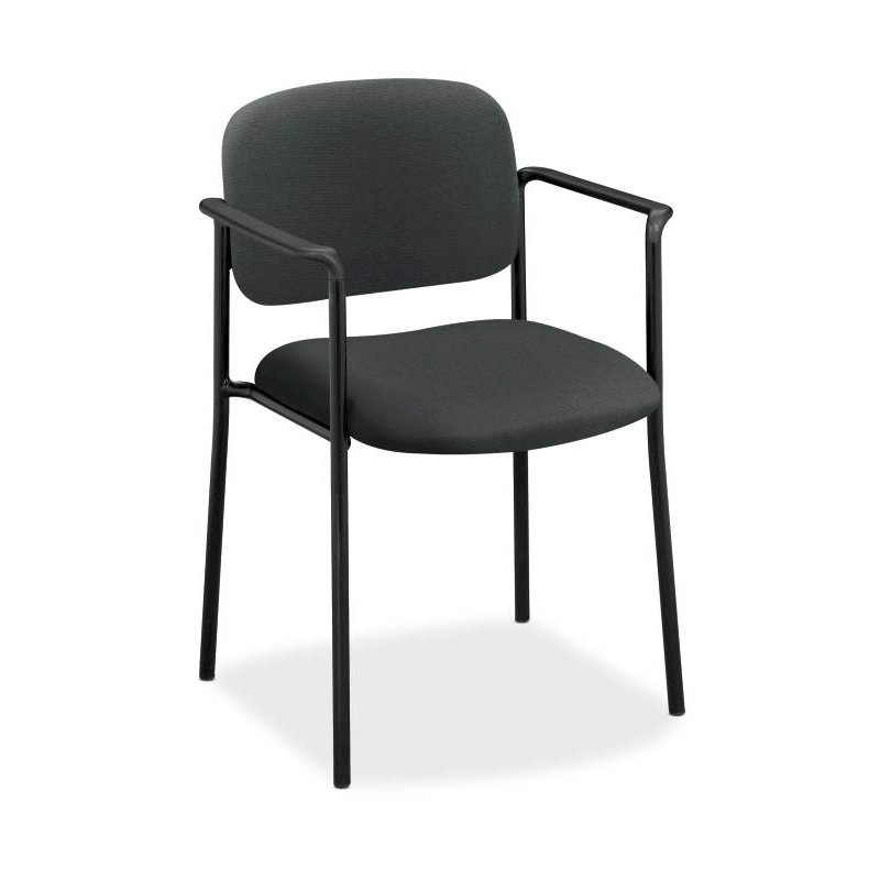 Scatter Stacking Guest Chair | Fixed Arms | Charcoal Fabric. Picture 1
