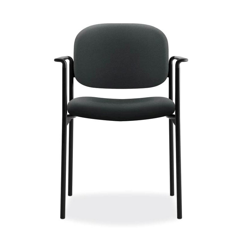Scatter Stacking Guest Chair | Fixed Arms | Charcoal Fabric. Picture 2