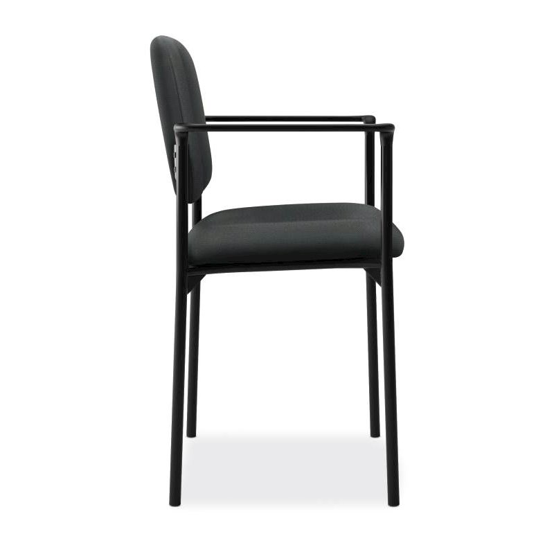 Scatter Stacking Guest Chair | Fixed Arms | Charcoal Fabric. Picture 3