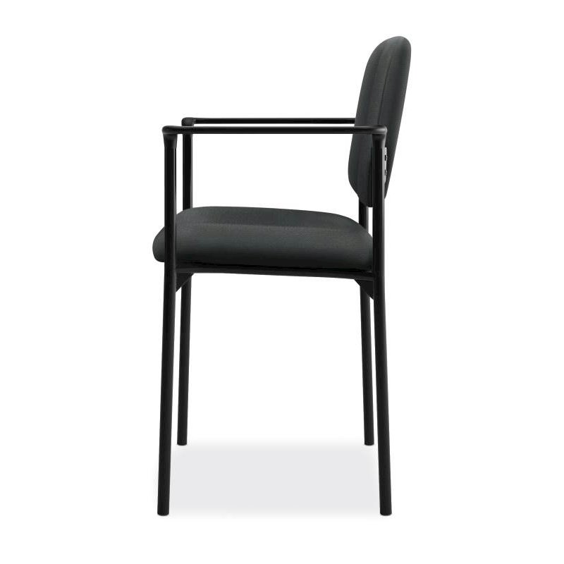 Scatter Stacking Guest Chair | Fixed Arms | Charcoal Fabric. Picture 4