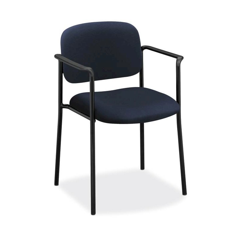 Scatter Stacking Guest Chair | Fixed Arms | Navy Fabric. Picture 1