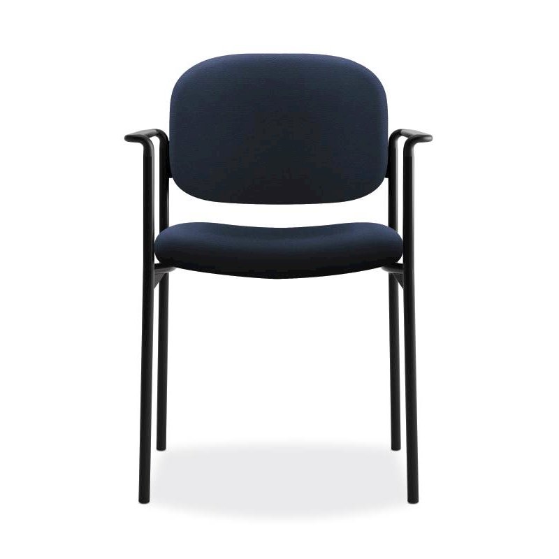 Scatter Stacking Guest Chair | Fixed Arms | Navy Fabric. Picture 2
