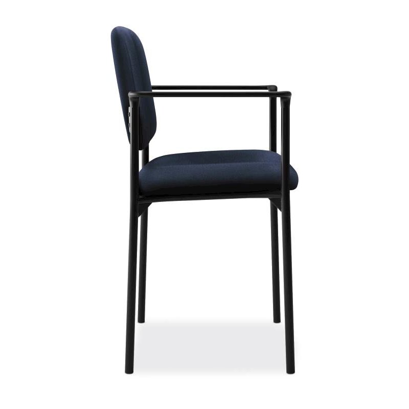Scatter Stacking Guest Chair | Fixed Arms | Navy Fabric. Picture 3