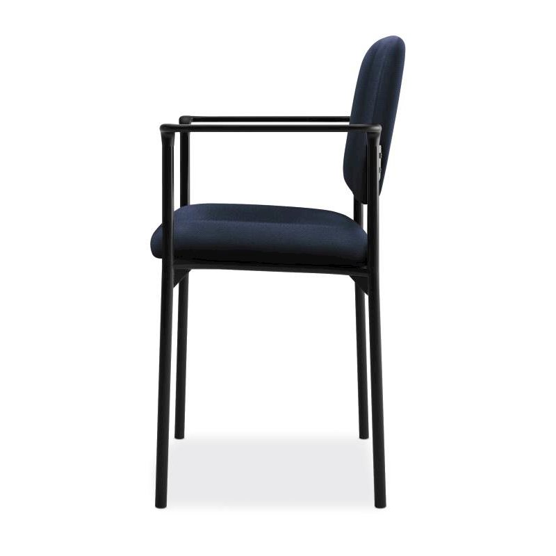 Scatter Stacking Guest Chair | Fixed Arms | Navy Fabric. Picture 4