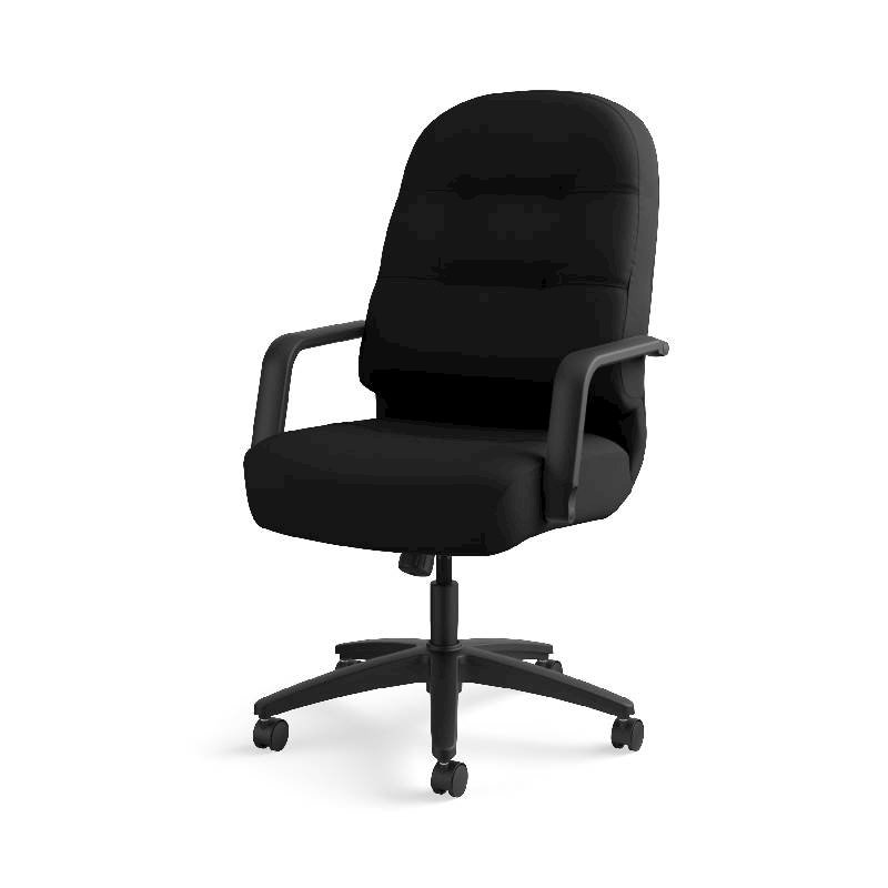 HON Pillow-Soft Executive High-Back Chair | Center-Tilt, Tension, Lock | Fixed Arms | Black Fabric. Picture 3