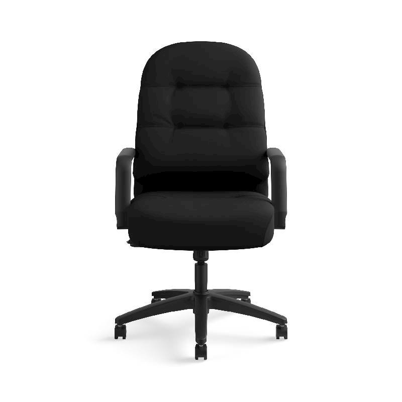 HON Pillow-Soft Executive High-Back Chair | Center-Tilt, Tension, Lock | Fixed Arms | Black Fabric. Picture 4
