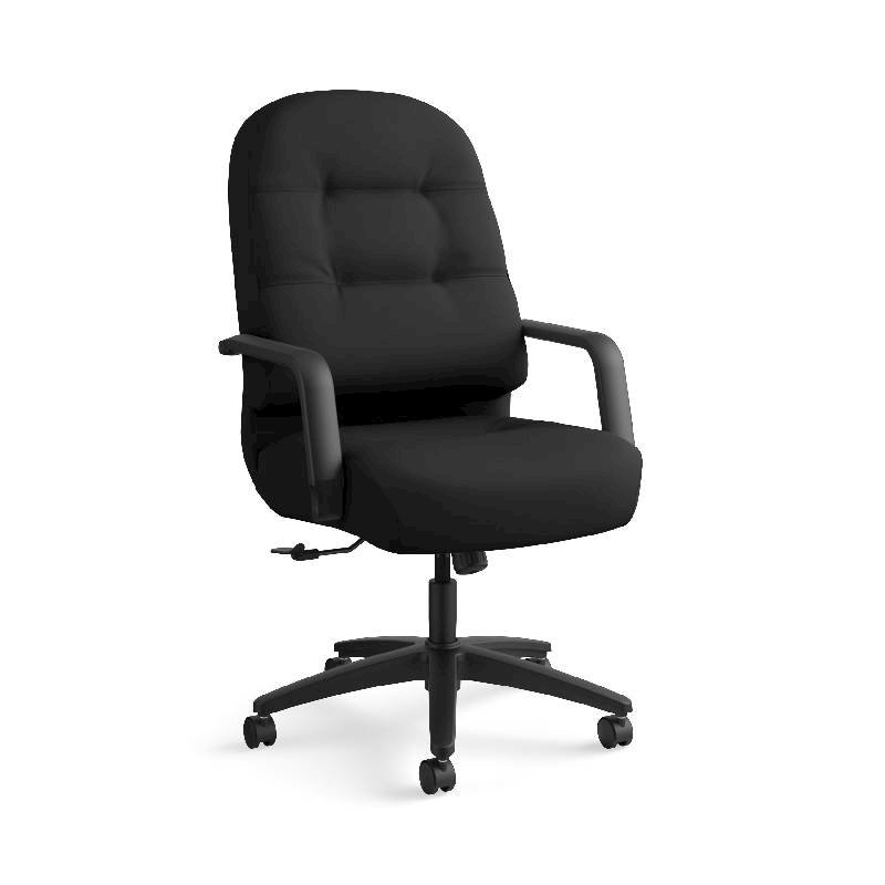 HON Pillow-Soft Executive High-Back Chair | Center-Tilt, Tension, Lock | Fixed Arms | Black Fabric. Picture 5