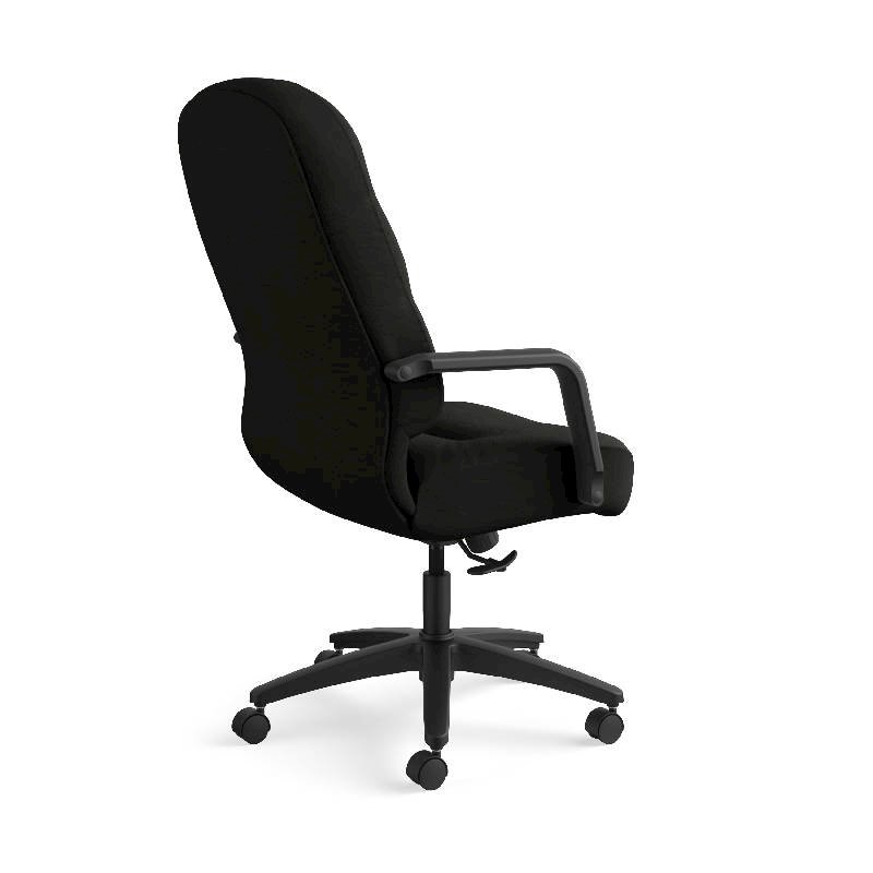 HON Pillow-Soft Executive High-Back Chair | Center-Tilt, Tension, Lock | Fixed Arms | Black Leather. Picture 6