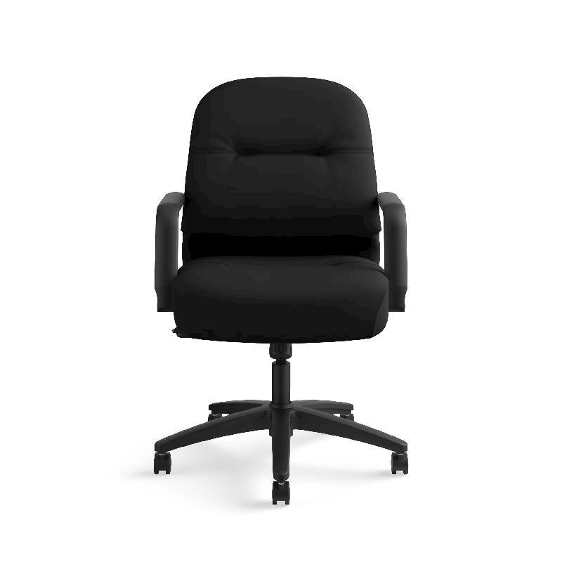 HON Pillow-Soft Mid-Back Task Chair | Center-Tilt, Tension, Lock | Fixed Arms | Black Fabric. Picture 4