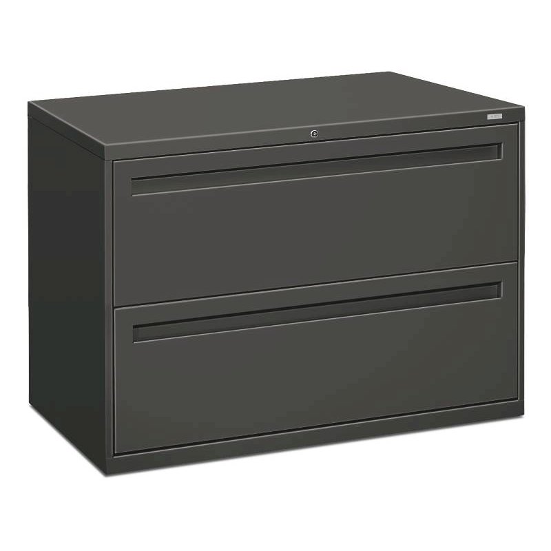 HON Brigade 700 Series Lateral File | 2 Drawers | Full Integral Pull | 42"W x 19-1/4"D x 28-3/8"H | Charcoal Finish. Picture 1