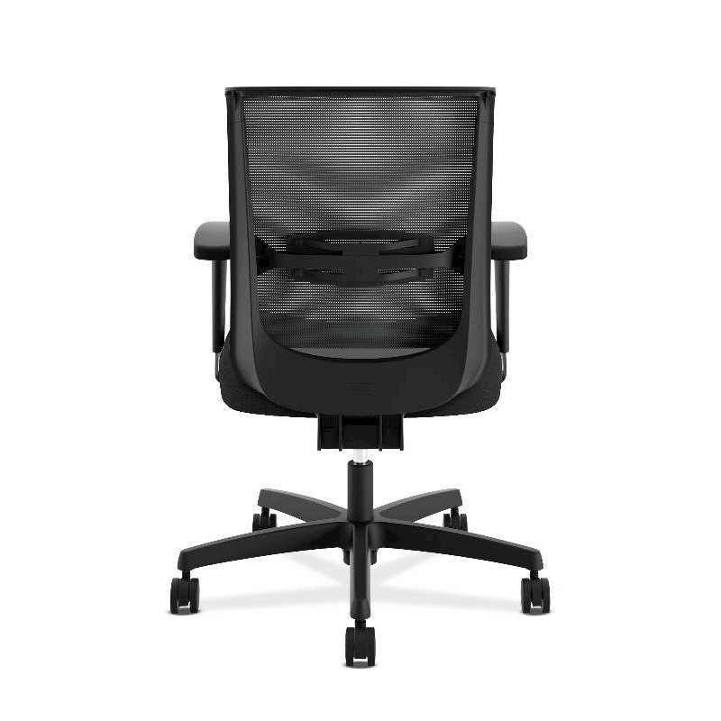 HON Convergence Task Chair | Synchro-Tilt With Seat Slide Control | Height- and Width-Adjustable Arms | Adjustable Lumbar Support | Black Seat Fabric. Picture 5