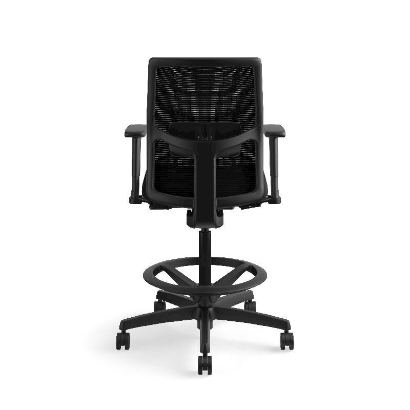 HON Ignition ilira-Stretch Mesh Back Task Stool | Limited Synchro-Tilt Control | Height- and Width-Adjustable Arms | Adjustable Lumbar Support | Hard Casters | Black ilira-Stretch Mesh Back | Black Se. Picture 9