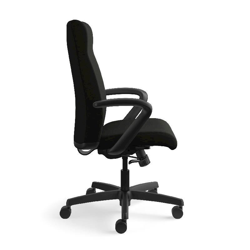 HON Ignition Executive High-Back Chair | Center-Tilt, Tension, Lock | Fixed Arms | Black Leather. Picture 6