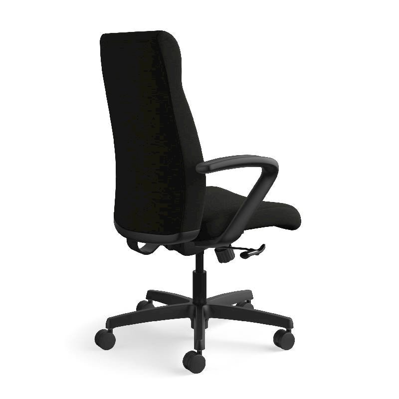 HON Ignition Executive High-Back Chair | Center-Tilt, Tension, Lock | Fixed Arms | Black Leather. Picture 7