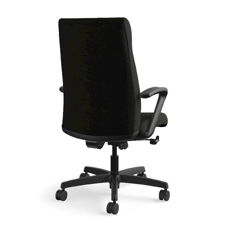 HON Ignition Executive High-Back Chair | Center-Tilt, Tension, Lock | Fixed Arms | Black Leather. Picture 8