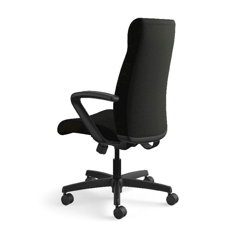 HON Ignition Executive High-Back Chair | Center-Tilt, Tension, Lock | Fixed Arms | Black Leather. Picture 11