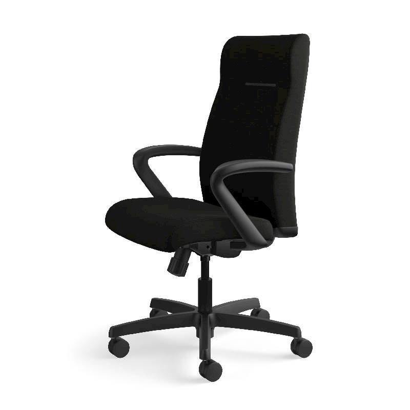 HON Ignition Executive High-Back Chair | Center-Tilt, Tension, Lock | Fixed Arms | Black Leather. Picture 13