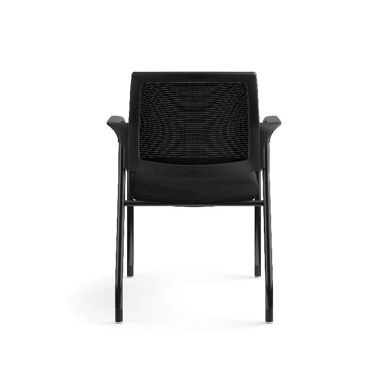 HON Ignition Multi-Purpose Stacking Chair | 4-Leg | Fixed Arms | Glides | Black ilira-Stretch Mesh Back | Black Fabric | Black Frame. Picture 9