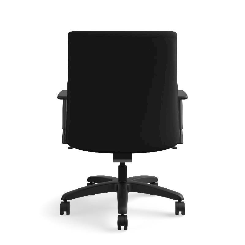 HON Ignition Big and Tall Chair | Height- and Width-Adjustable Arms | All Surface Casters | Upholstered Back | Black Seat Fabric | Standard Base | Black Frame. Picture 9
